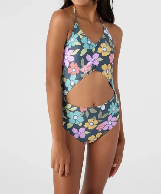 O’NEILL Girl's Layla Floral Cinched One Piece